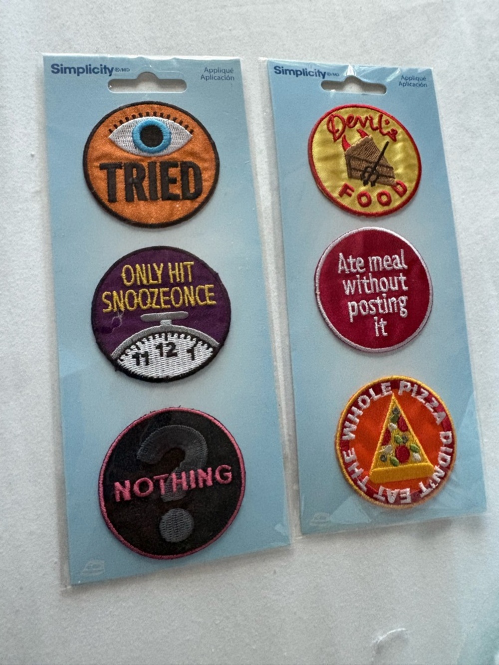 Simplicity White & Clear Iron-On Patch Backing Cards